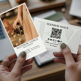 Modern Professional Minimalist Monogrammed Logo Visitkort