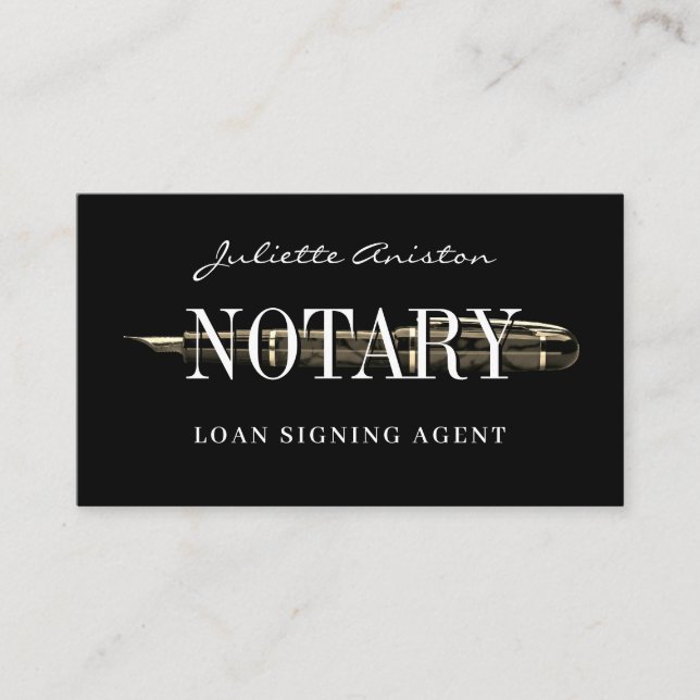 Modern professional notary public Business Card Visitkort (Framsida)