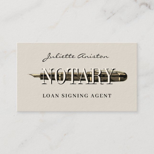 Modern professional notary public Business Card Visitkort (Framsida)