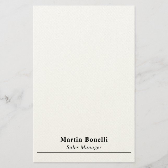 Modern Professional Plain Black & White Name Title Brevpapper (Framsida)