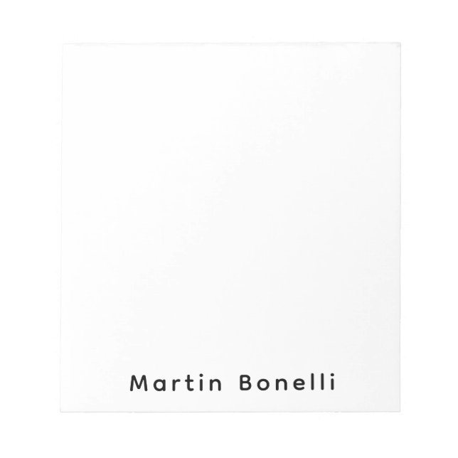 Modern Professional PlainCustom Own Name Anteckningsblock (Framsida)