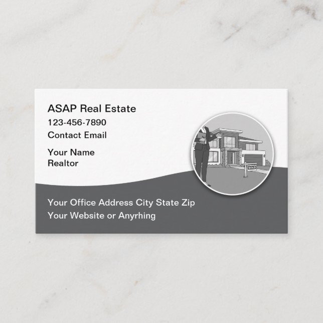 Modern Professional Realtor Business Cards Visitkort (Framsida)