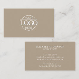 Modern Professional Taupe Beige Company Logo Visitkort