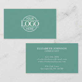 Modern Professional Teal Green Company Logo Visitkort