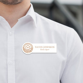 Modern Professional Warm Real Estate Agent Namnbricka