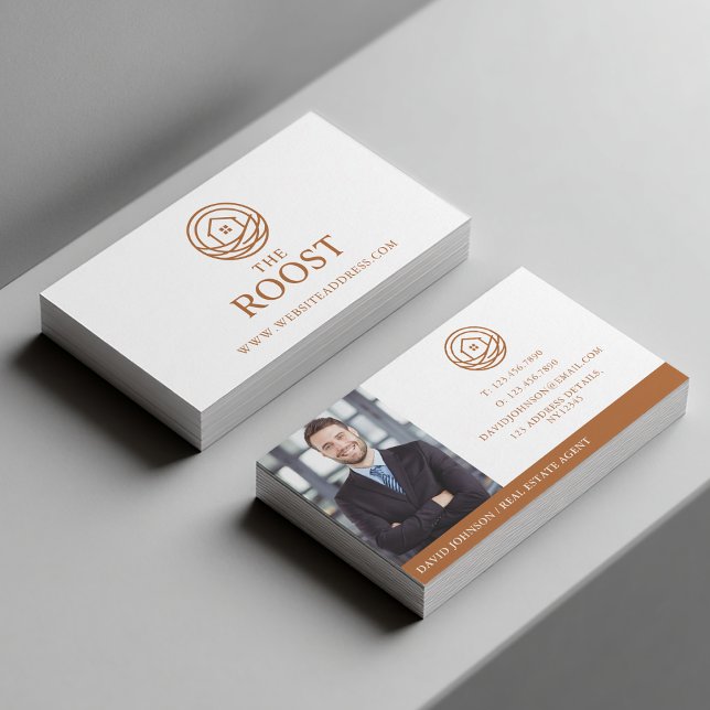 Modern Professional Warm Real Estate Agent Visitkort (Modern Professional Warm Real Estate Agent Business Card)