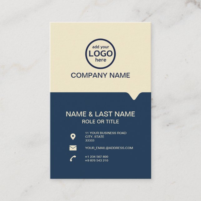 Modern Professionell 2 färger lägg till din logoty Visitkort (Framsida)