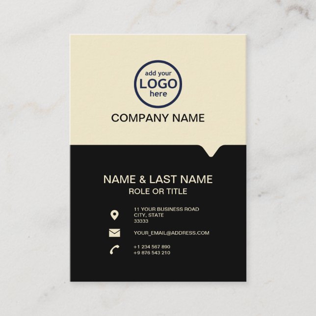 Modern professionell 2 färger lägg till din logoty visitkort (Framsida)