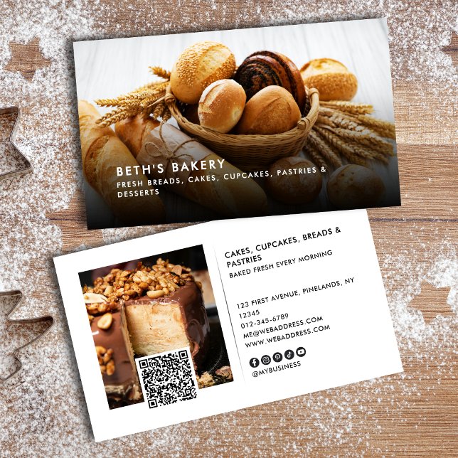 Modern Professionell 2 Foton QR-kod och Social Visitkort (Skapare uppladdad)