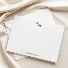 Modern Professionell 2 Monogram Basic Black Anteckningskort