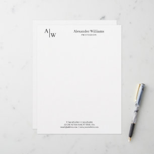Modern Professionell 2 Monogram minimalistiskt sva Brevhuvud