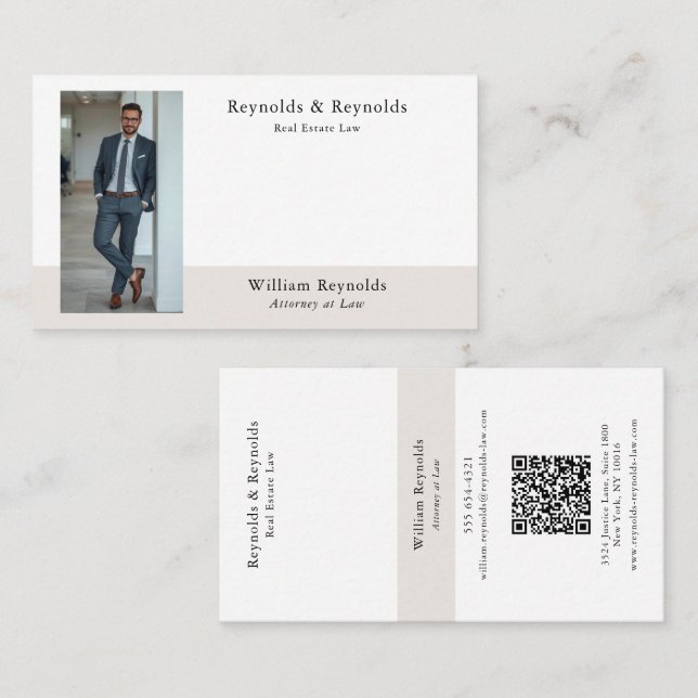 Modern professionell advokat QR-kod Visitkort (Fram/baksida)