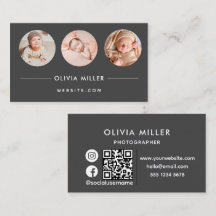 Modern Professionell-Affärskort med QR-kod