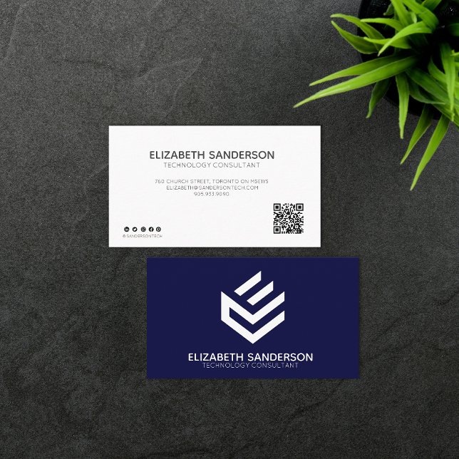Modern Professionell Affärskortet QR CODE Visitkort (Skapare uppladdad)