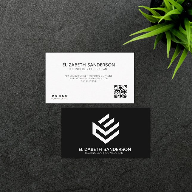 Modern Professionell Affärskortet QR CODE Visitkort (Skapare uppladdad)