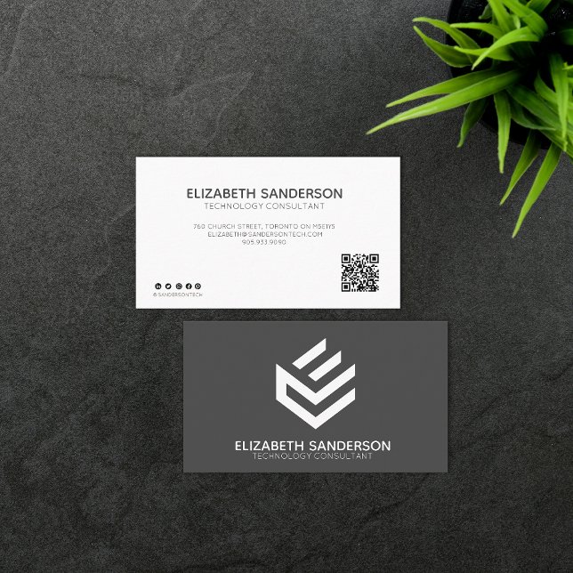 Modern Professionell Affärskortet QR CODE Visitkort (Skapare uppladdad)