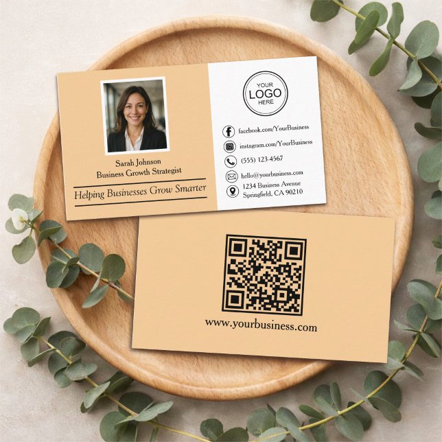 Modern Professionell Anpassad Foto & QR-kod Visitkort (Skapare uppladdad)