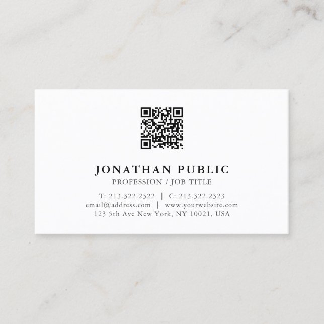 Modern Professionell Anpassningsbar din QR-kod för Visitkort (Framsida)