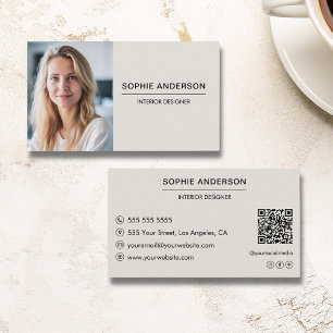 Modern Professionell-Anpassningsbar - fotokod QR Visitkort