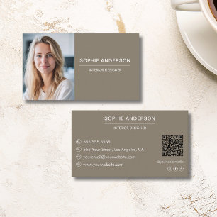 Modern Professionell-Anpassningsbar, fotot, QR-gen Visitkort