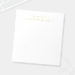 Modern professionell anteckningsblock<br><div class="desc">Professionell Modern anteckningsblock med namn i det moderna typsnittet guld med anpassningsbar i guld moderna sans serif-typsnitt stil på vit bakgrund. Observera att folieinformationen simuleras i teckningen. Ingen faktisk folie kommer att användas vid skapar av denna produkt.</div>