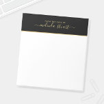 Modern professionell anteckningsblock<br><div class="desc">Professionell Modern anteckningsblock med namn i det moderna typsnittet stil med anpassningsbar i guld moderna sans serif-typsnitt stil,  svart med guld guld rand övre gräns,  på vit bakgrund. Observera att folieinformationen simuleras i teckningen. Ingen faktisk folie kommer att användas vid skapar av denna produkt.</div>