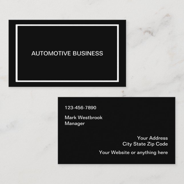 Modern Professionell Automotive Affärskort Visitkort (Fram/baksida)