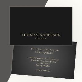 Modern Professionell Beige on Black Visitkort