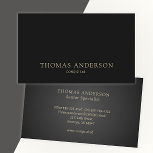 Modern Professionell Beige on Black Visitkort