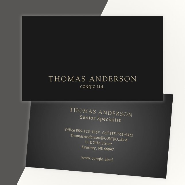 Modern Professionell Beige on Black Visitkort (Skapare uppladdad)
