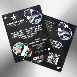 Modern professionell-bil med detaljuppgifter flygblad