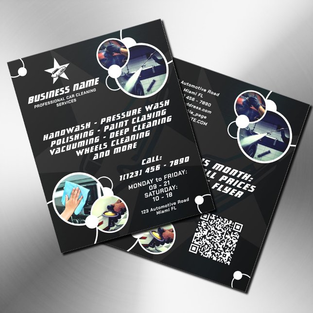 Modern professionell-bil med detaljuppgifter flygblad (Skapare uppladdad)