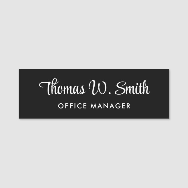 Modern Professionell Black Namnbricka (Framsida)
