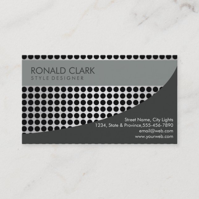 Modern Professionell Black Silver Metall Steel Visitkort (Framsida)