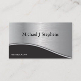 Modern Professionell Black Textured Platinum Visitkort