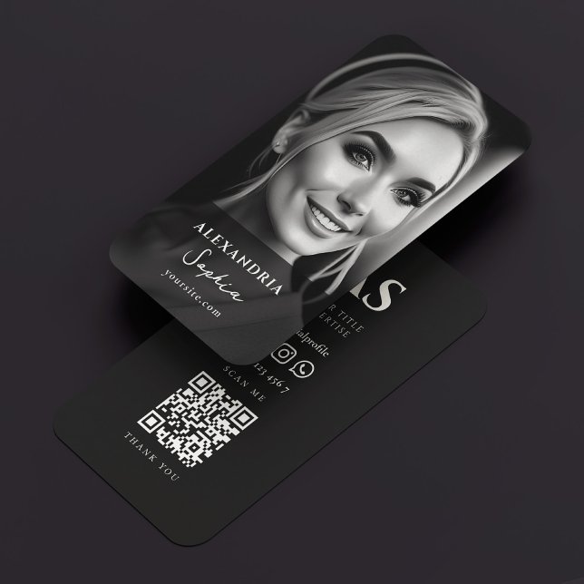 Modern Professionell Black White Photo Transparent Visitkort (Modern Professional Black White Photo Transparent Business Card
)