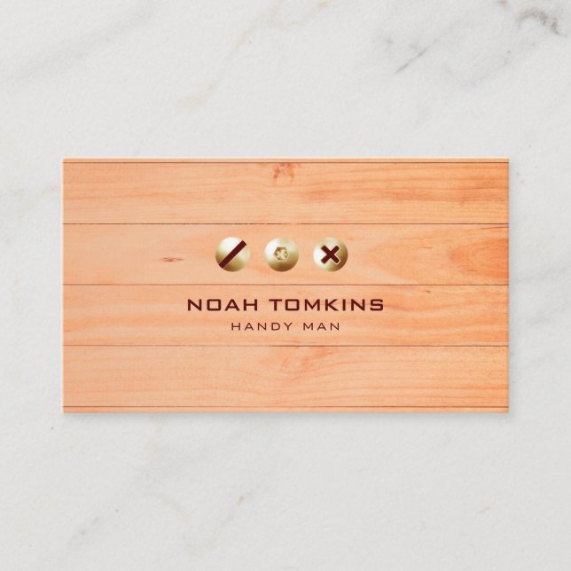 Modern Professionell Builder Handy Man Visitkort (Framsida)