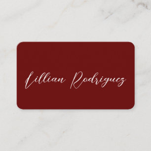 Modern Professionell Burgundy Namnteckning Visitkort