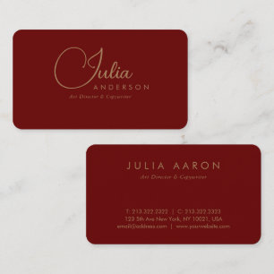 Modern Professionell Burgundy och Guld Visitkort