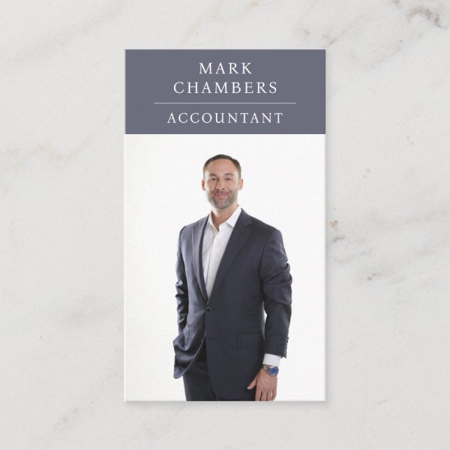 Modern Professionell Business Photo Accountant Visitkort (Framsida)