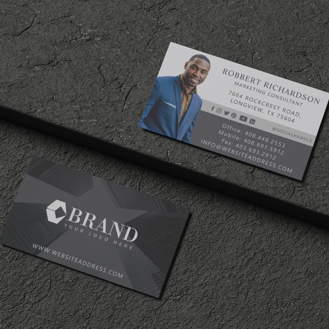 Modern Professionell Business Photo Porträtt & Log Visitkort (Skapare uppladdad)