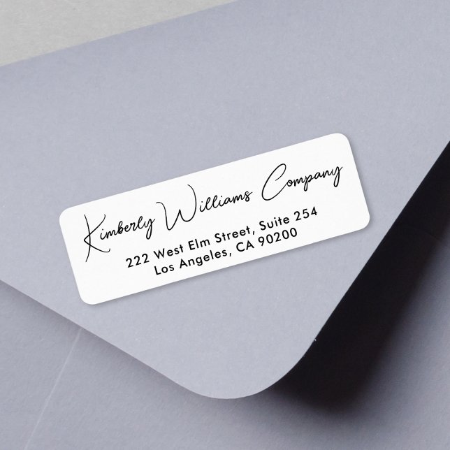 Modern Professionell Business Returadress Returadress Etikett (Empower your name in our signature script as your logo and brand identity)