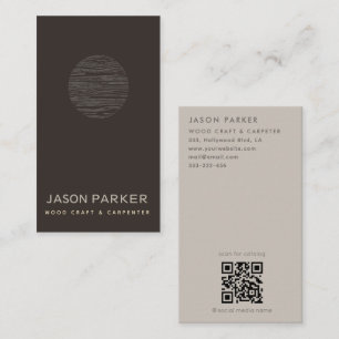 Modern professionell carpenter Qr-kod Visitkort