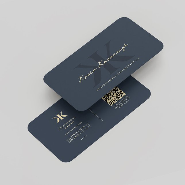 Modern Professionell Company Logotyp Monogram K Bl Visitkort (Modern Professional Company Logo Monogram K Blue Business Card
)