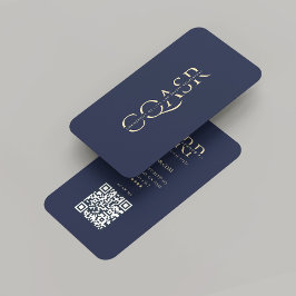 Modern Professionell Company Monogram Mörk blått Visitkort