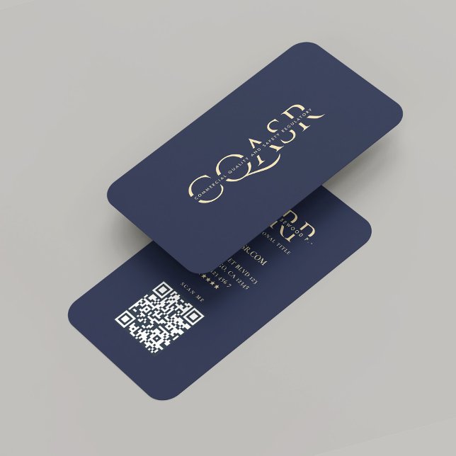 Modern Professionell Company Monogram Mörk blått Visitkort (Modern Professional Company Monogram Dark Blue Business Card
)