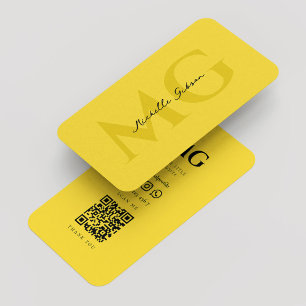 Modern Professionell Construction Monogram-Gult Visitkort