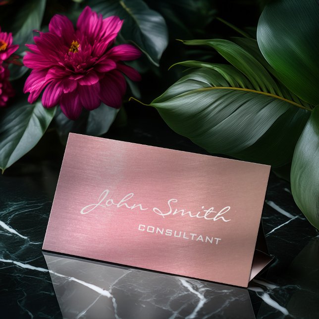 Modern Professionell Consultant Rosa ros guldolja Visitkort (Skapare uppladdad)