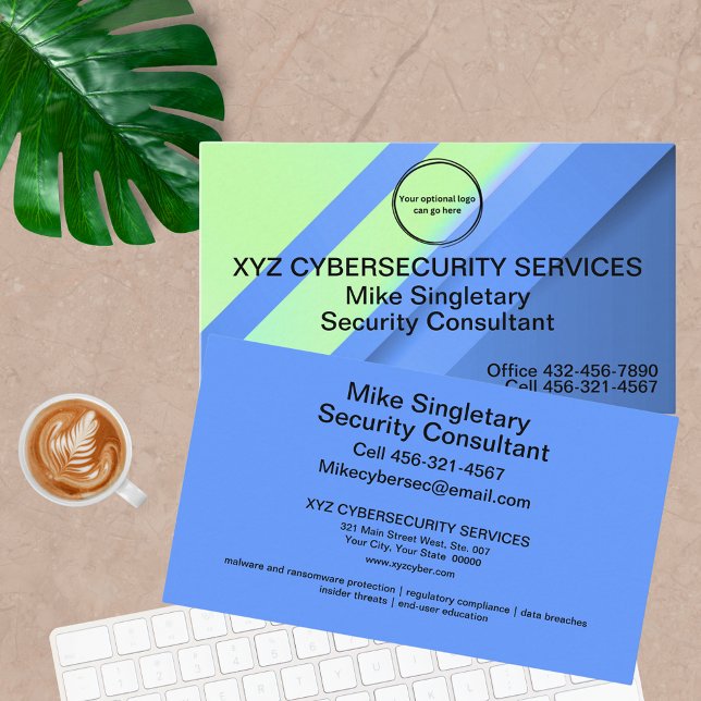 Modern Professionell Cyber Security Protection Visitkort (Elevate your professional image with these eye-catching business cards that showcase your expertise)
