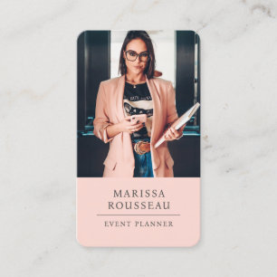 Modern Professionell Dusty Rosa Photo Notary Visitkort
